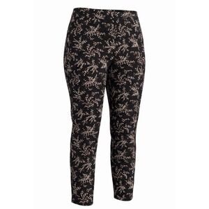 Talbots Petite Chatham Ankle Pants‎ Size 12 Leaf Print Black